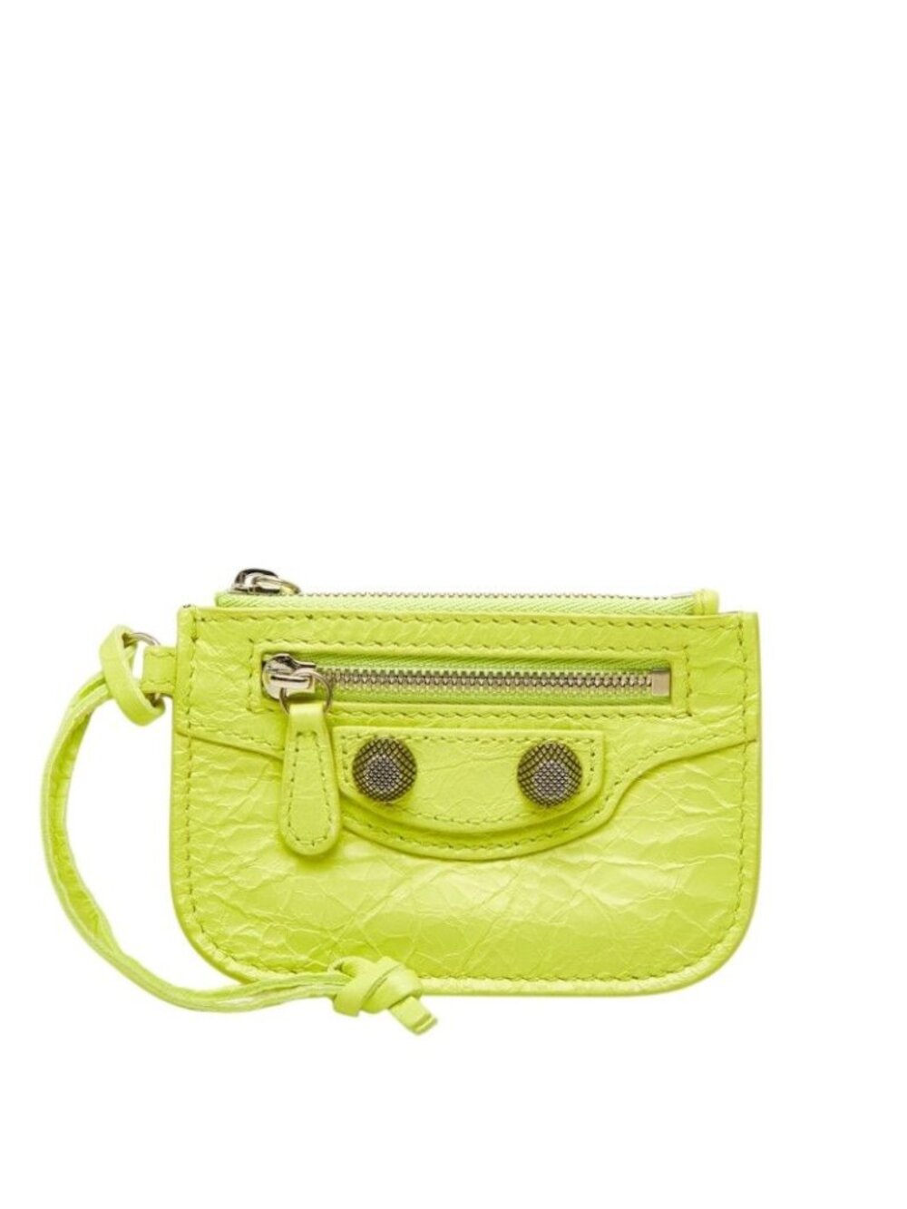 Balenciaga Le Cagole Coin Purse Yellow Leather